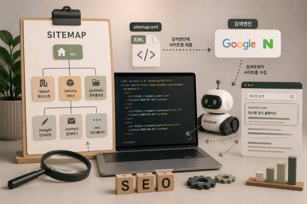 홈페이지 페이지 주소를 검색엔진에 전달하는 사이트맵 구조와 수집 과정