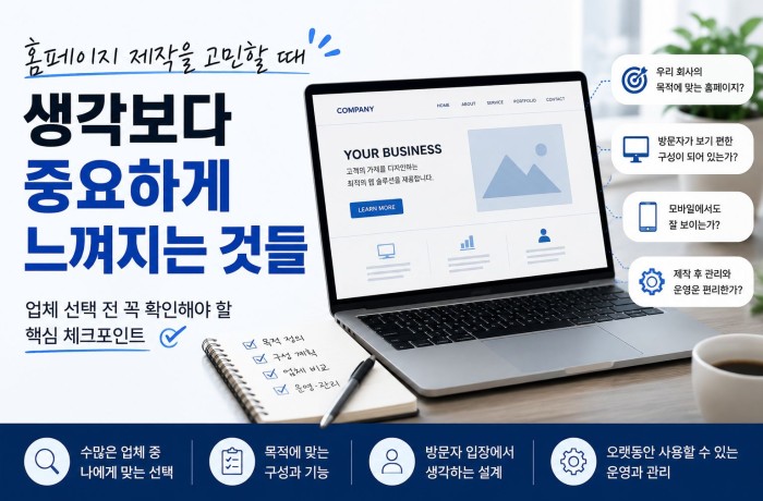 홈페이지 제작을 고민할 때 생각보다 중요하게 느껴지는 것들